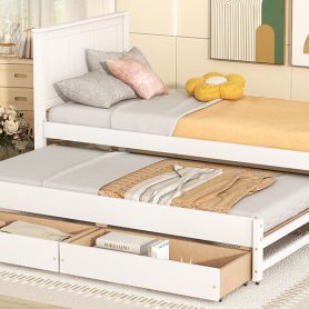 Twin Size Daybed With Trundle And 2 Drawers