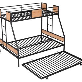 Metal Twin Over Full Bunk Bed With Trundle