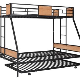 Metal Twin Over Full Bunk Bed With Trundle