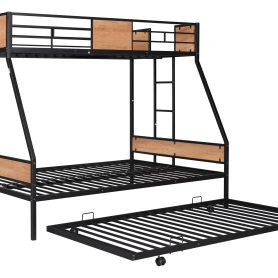Metal Twin Over Full Bunk Bed With Trundle
