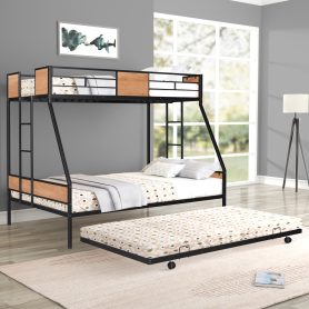 Metal Twin Over Full Bunk Bed With Trundle