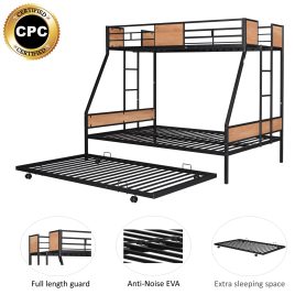 Metal Twin Over Full Bunk Bed With Trundle