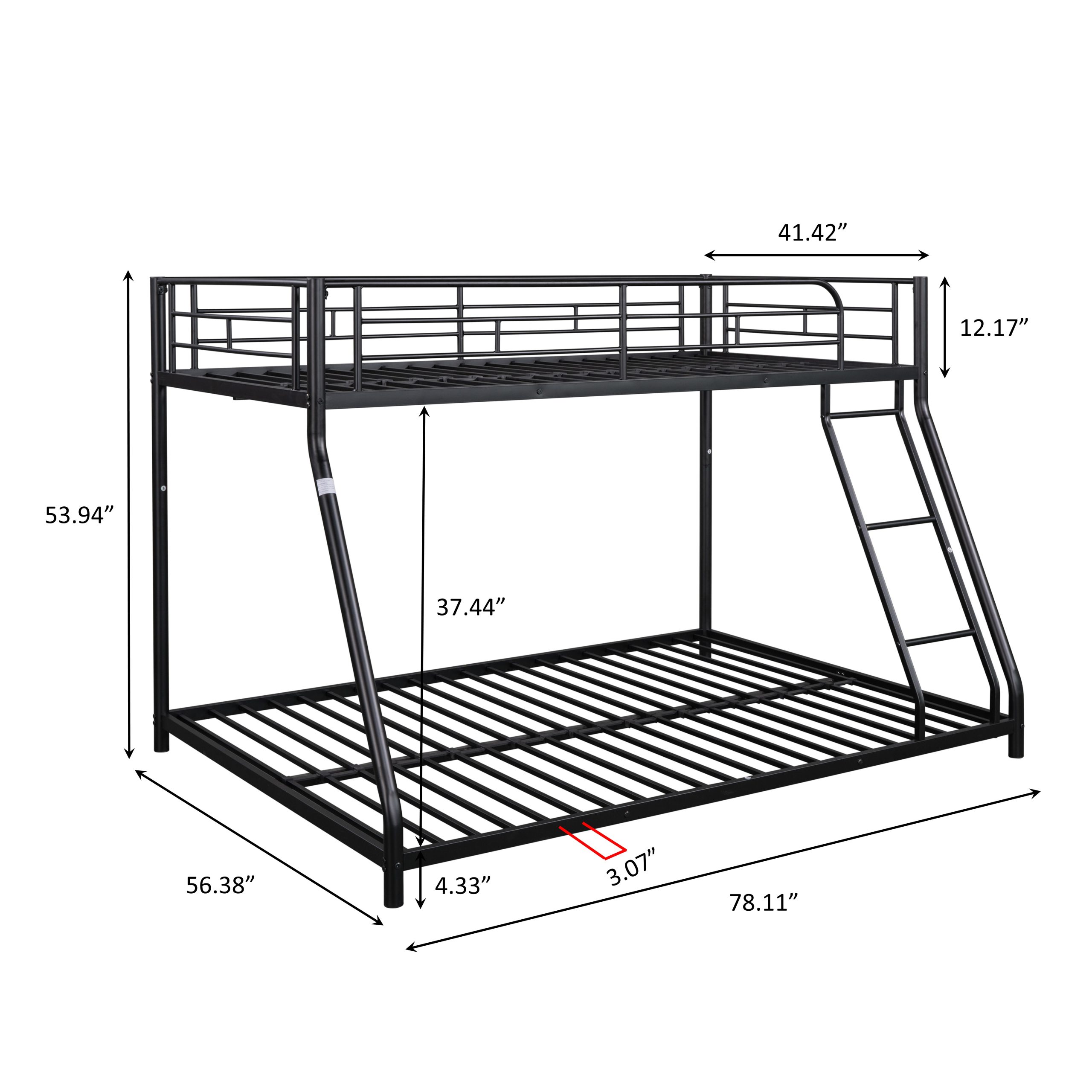 Metal Twin Over Full Bunk Bed