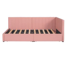 Upholstered Twin Size Daybed With 2 Storage Drawers