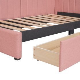 Upholstered Twin Size Daybed With 2 Storage Drawers