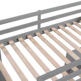 Twin Size Loft Bed With Ladder, Shelves, And Desk