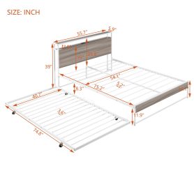 Metal Full Size Platform Bed Frame With Trundle, USB Ports And Slat Support 19 Metal Full Size Platform Bed Frame With Trundle, USB Ports And Slat Support