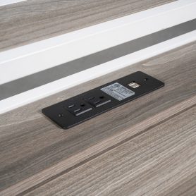 Metal Queen Size Platform Bed Frame With Trundle, USB Ports And Slat Support