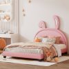 Bunny Ears Full Size Upholstered Leather Platform Bed 1 Bunny Ears Full Size Upholstered Leather Platform Bed