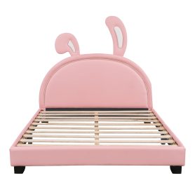 Bunny Ears Full Size Upholstered Leather Platform Bed