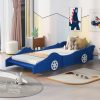 Race Car Shaped Twin Size Platform Bed With Four Wheels