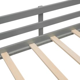 Wood Twin Size Loft Bed With Two Storage Boxes