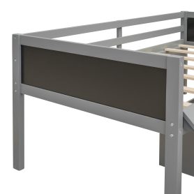 Wood Twin Size Loft Bed With Two Storage Boxes