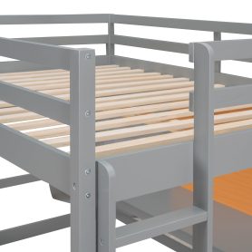 Wooden Full Size Loft Bed With Desk, Writing Board and Cabinet 23 Wooden Full Size Loft Bed With Desk, Writing Board and Cabinet