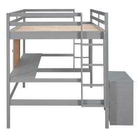 Wooden Full Size Loft Bed With Desk, Writing Board and Cabinet 28 Wooden Full Size Loft Bed With Desk, Writing Board and Cabinet