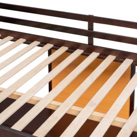 Wooden Twin Size Loft Bed With Desk, Writing Board and Cabinet