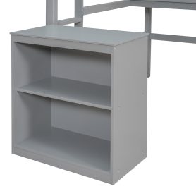 Wooden Full Size Loft Bed With Desk, Writing Board and Cabinet 25 Wooden Full Size Loft Bed With Desk, Writing Board and Cabinet