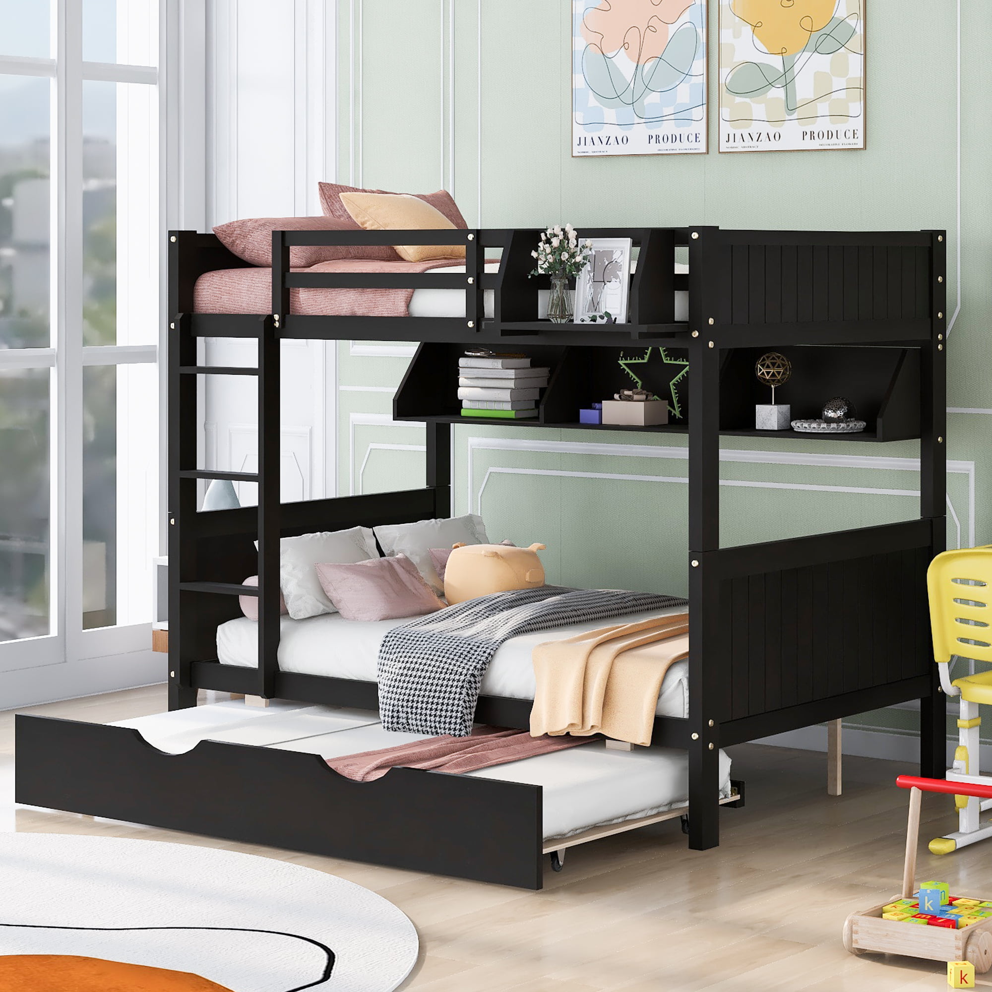 Assembly Instruction For LT000562AAP 1 Full Over Full Bunk Bed With Twin Size Trundle and Bookshelf