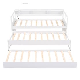 Twin XL Daybed With 2 Trundles, 3 Storage Cubbies, 1 Light And USB Charging Port
