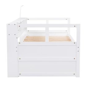 Twin XL Daybed With 2 Trundles, 3 Storage Cubbies, 1 Light And USB Charging Port