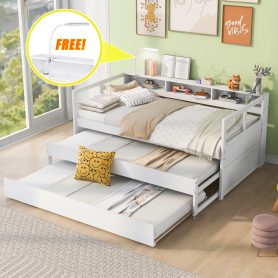 Twin XL Daybed With 2 Trundles, 3 Storage Cubbies, 1 Light And USB Charging Port