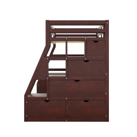 Twin Size Loft Bed With 7 Drawers, 2 Shelves And Desk