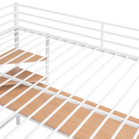 Metal Full Loft Bed With Desk And Shelve