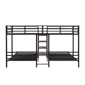 Metal Twin Over Twin & Twin Bunk Bed With Staircase
