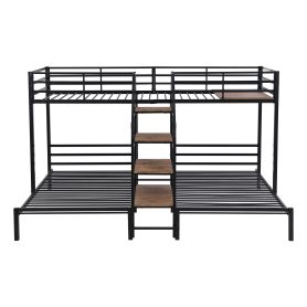 Metal Twin Over Twin & Twin Bunk Bed With Staircase