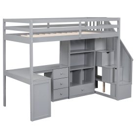 Twin Size Loft Bed With L-Shaped Desk And Drawers, Cabinet And Storage Staircase 27 Twin Size Loft Bed With L-Shaped Desk And Drawers, Cabinet And Storage Staircase