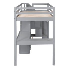 Twin Size Loft Bed With L-Shaped Desk And Drawers, Cabinet And Storage Staircase 30 Twin Size Loft Bed With L-Shaped Desk And Drawers, Cabinet And Storage Staircase