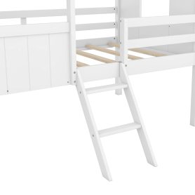House Shape Twin Size Low Loft Bed With Two Side Windows