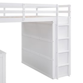 Full Size Loft Bed With Drawers Desk and Wardrobe