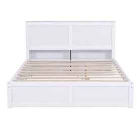 Queen Size Storage Platform Bed With Pull Out Shelves And Twin Size Trundle