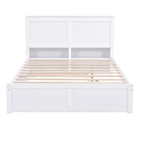 Full Size Storage Platform Bed With Pull Out Shelves And Twin Size Trundle