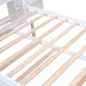 Full Size Storage Platform Bed With Pull Out Shelves And Twin Size Trundle