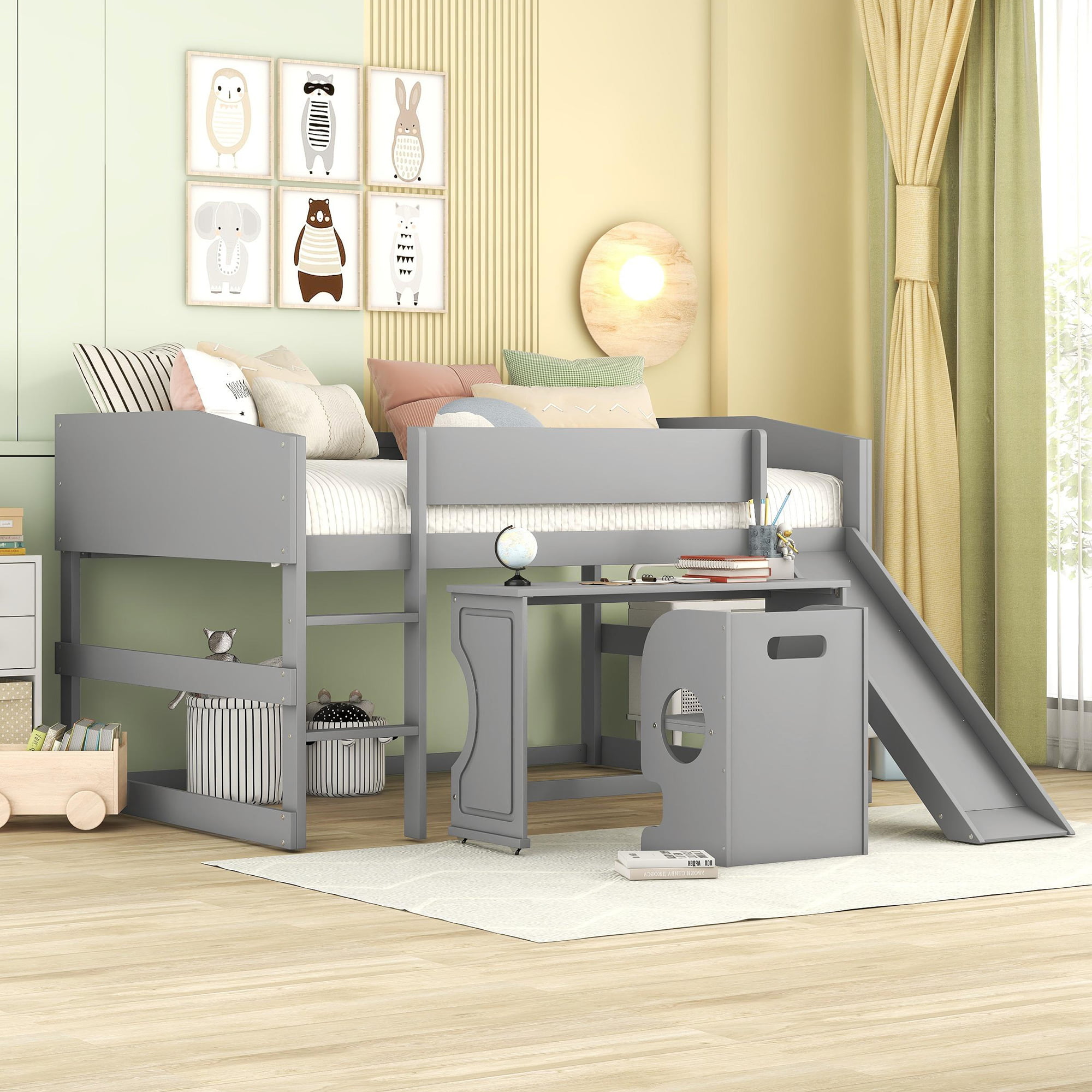 Assembly Instruction For LT000134AAE 2 Low Study Full Loft Bed with Rolling Portable Desk and Chair