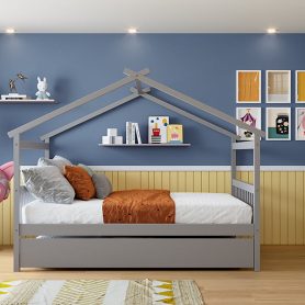 Full Size Wood House Bed With Twin Size Trundle 25 Full Size Wood House Bed With Twin Size Trundle