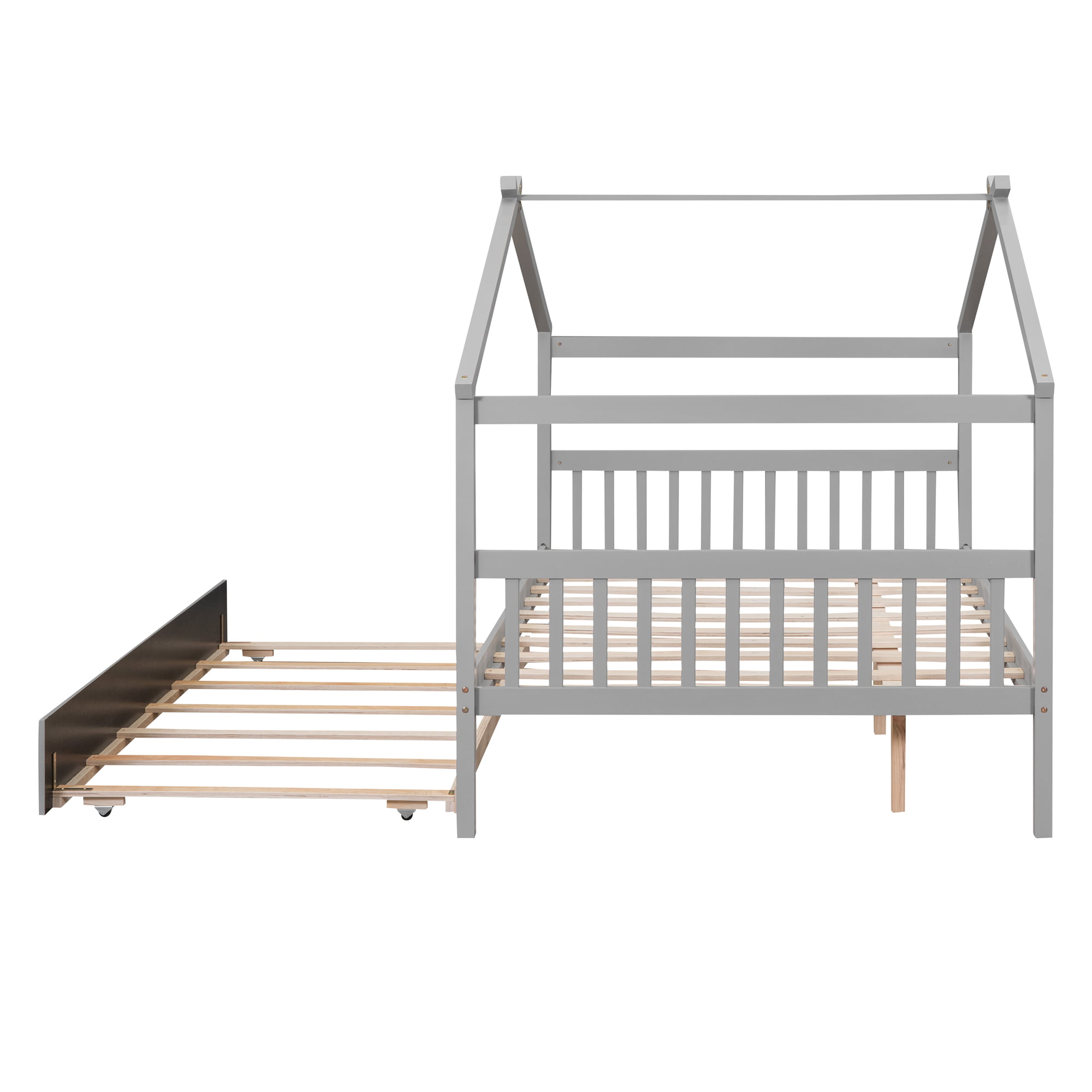 Full Size Wood House Bed With Twin Size Trundle 11 Full Size Wood House Bed With Twin Size Trundle