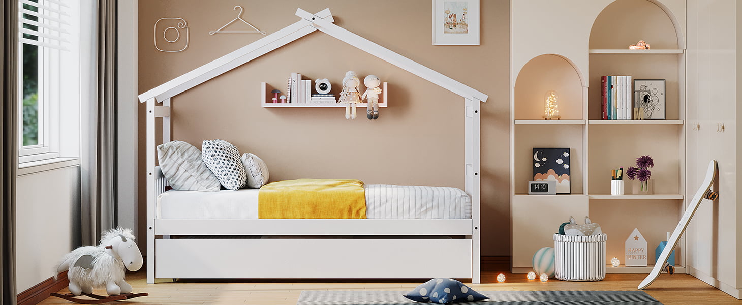 Twin Size Wood House Bed With Twin Size Trundle 15 Twin Size Wood House Bed With Twin Size Trundle