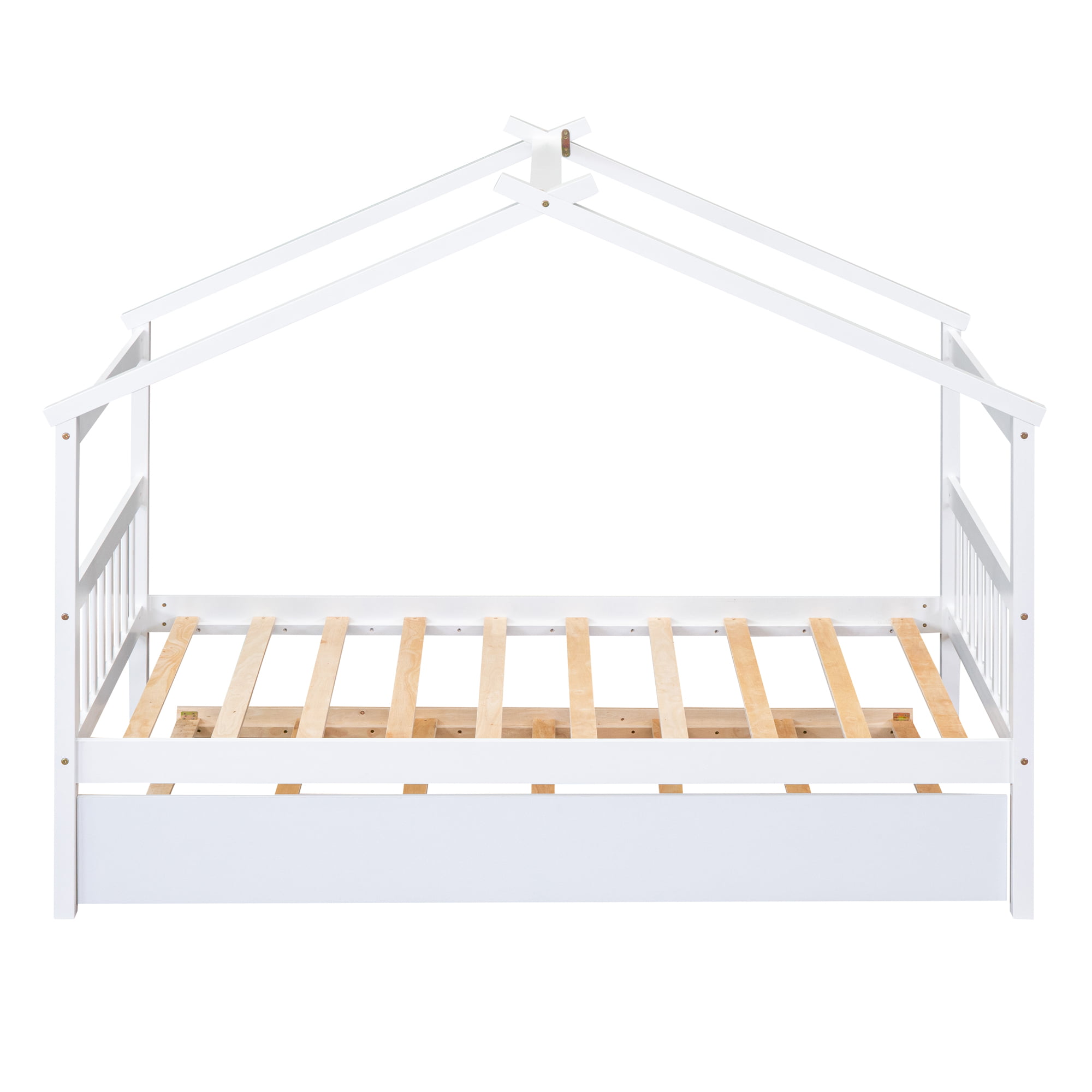 Twin Size Wood House Bed With Twin Size Trundle 5 Twin Size Wood House Bed With Twin Size Trundle