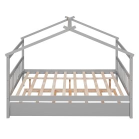 Full Size Wood House Bed With Twin Size Trundle 16 Full Size Wood House Bed With Twin Size Trundle