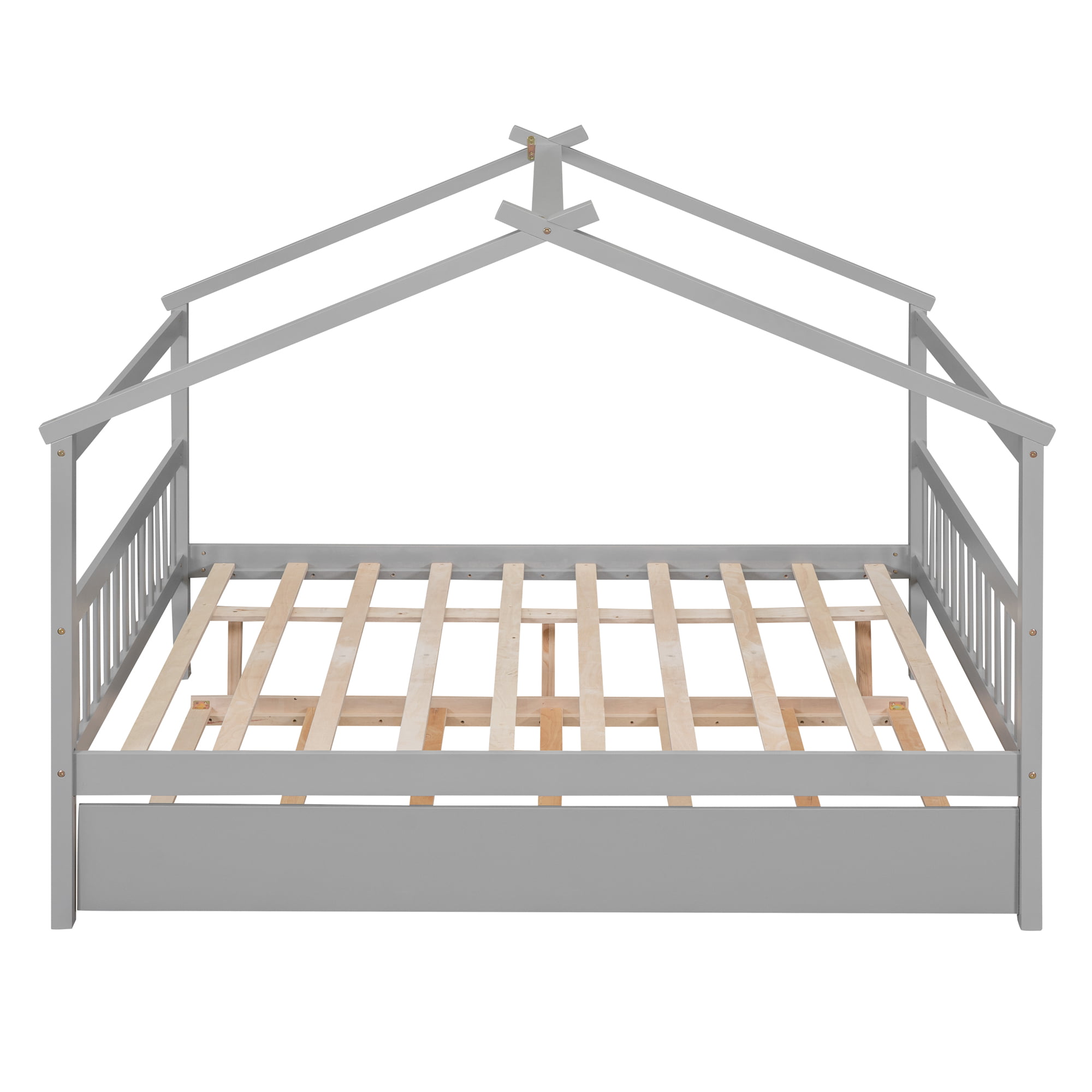 Full Size Wood House Bed With Twin Size Trundle 5 Full Size Wood House Bed With Twin Size Trundle