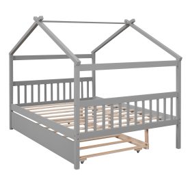Full Size Wood House Bed With Twin Size Trundle 19 Full Size Wood House Bed With Twin Size Trundle