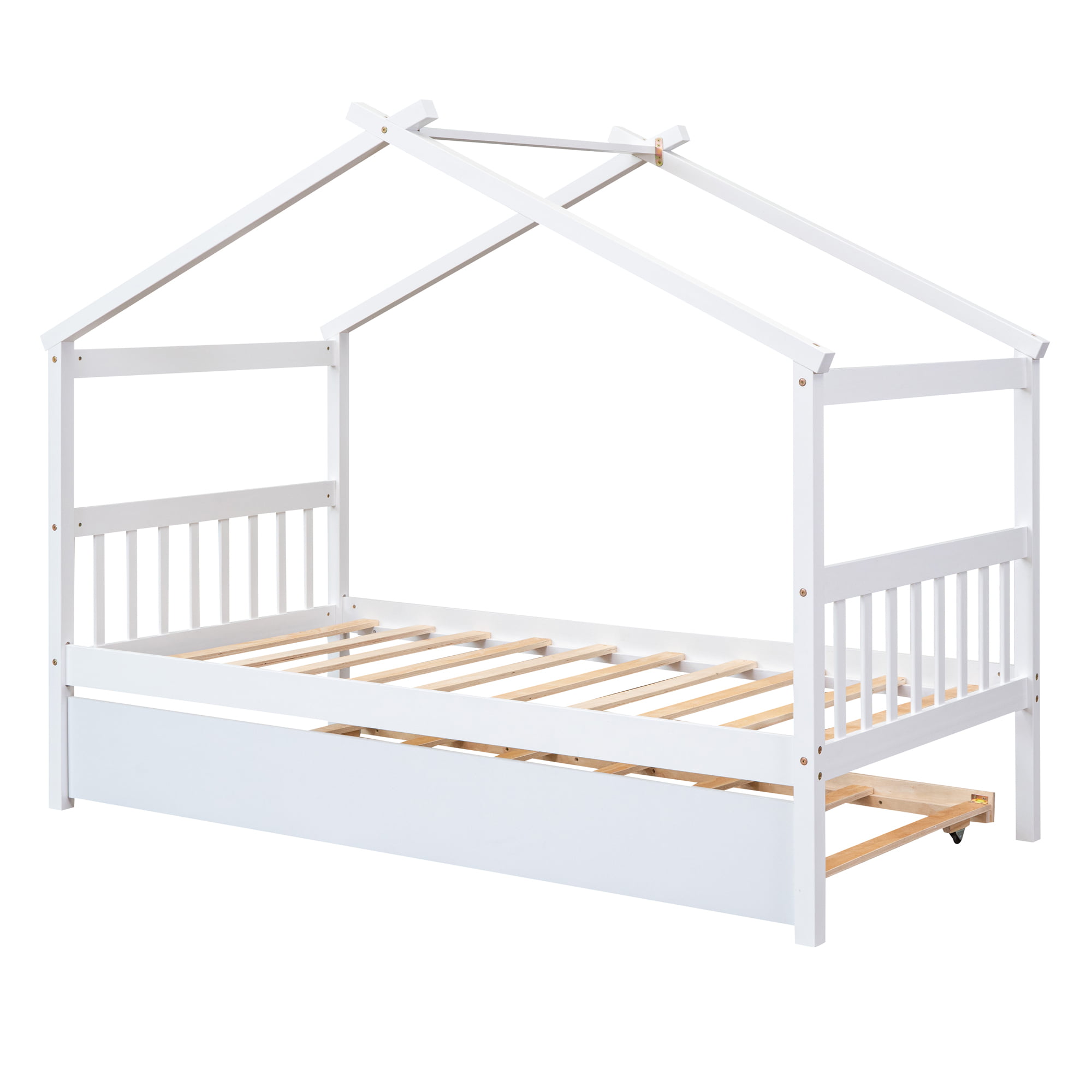 Twin Size Wood House Bed With Twin Size Trundle 6 Twin Size Wood House Bed With Twin Size Trundle