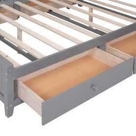 Full Size Wooden Bed With All-in-one Cabinet And Shelf