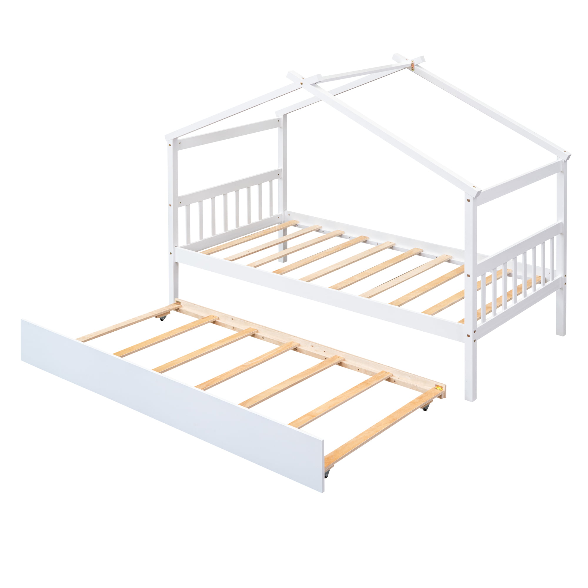 Twin Size Wood House Bed With Twin Size Trundle 13 Twin Size Wood House Bed With Twin Size Trundle