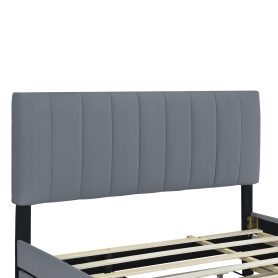 Queen Size Velvet Upholstered Platform Bed With 2 Drawers And 1 Twin Xl Trundle