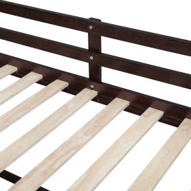 Twin Size Low Loft Bed With Rolling Desk, Shelf And Drawers