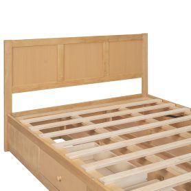 Wood Full Size Platform Bed With Underneath Storage And 2 Drawers